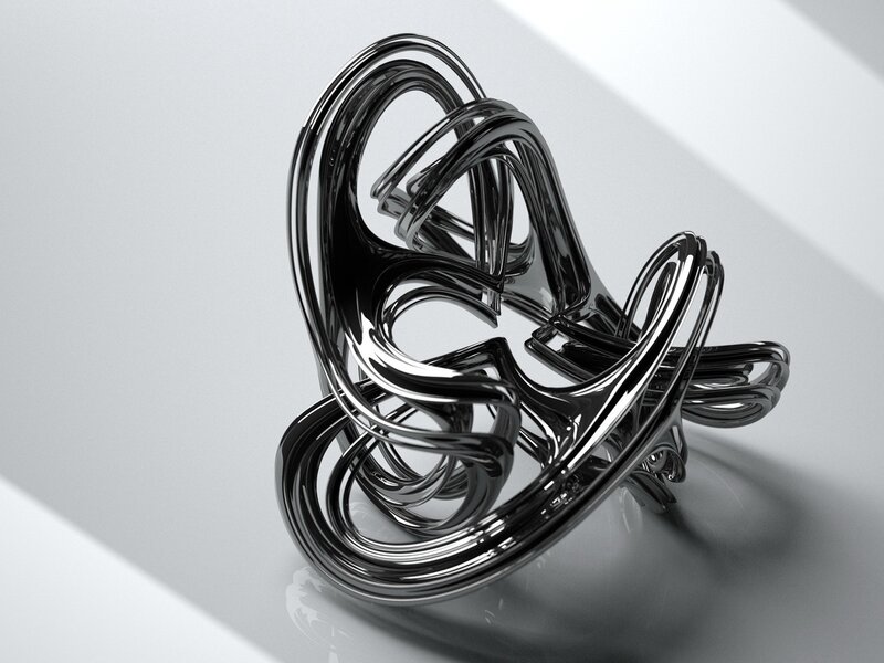 Abstract metallic sculpture