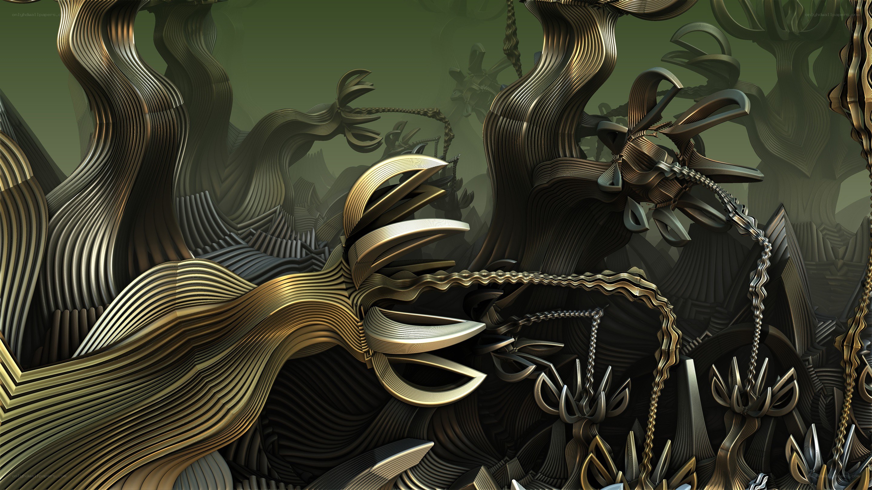 Abstract metallic sculpture