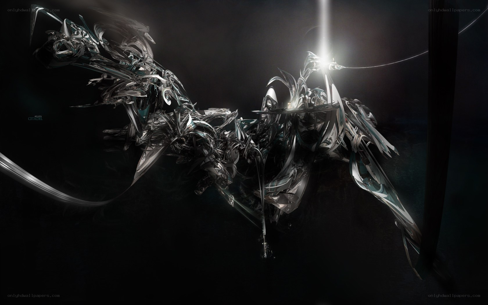 Abstract metallic sculpture art