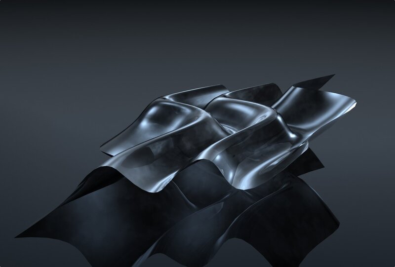 Abstract Metallic Sculpture — Black, Dramatic, 3d Render, Metal