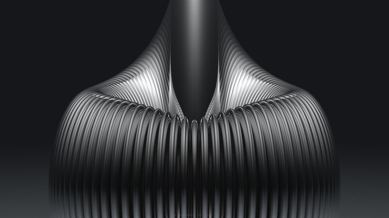 Abstract Metallic Sculpture — Black, Dramatic