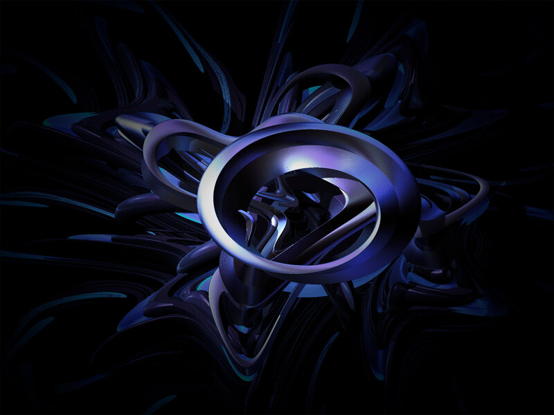 Abstract Metallic Sculpture — Black, Mysterious