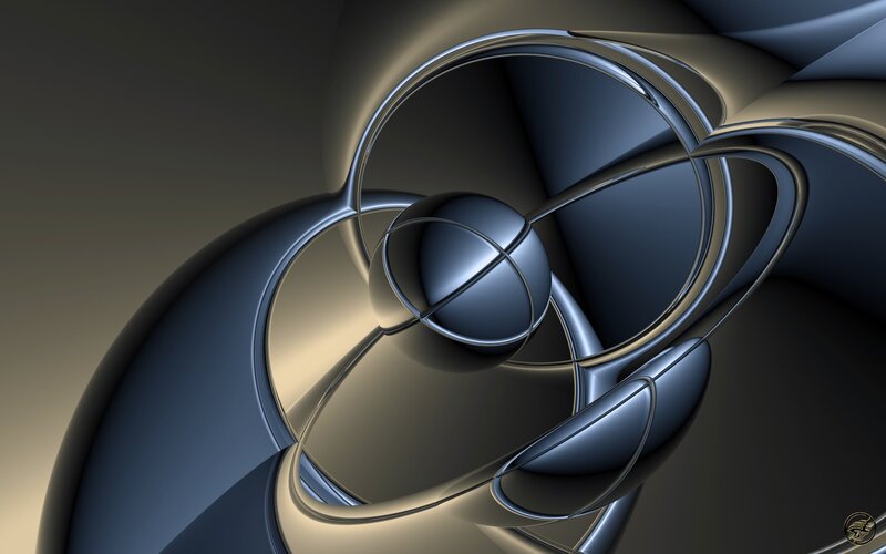 Abstract Metallic Sculpture — Blue, Dramatic, Digital Art