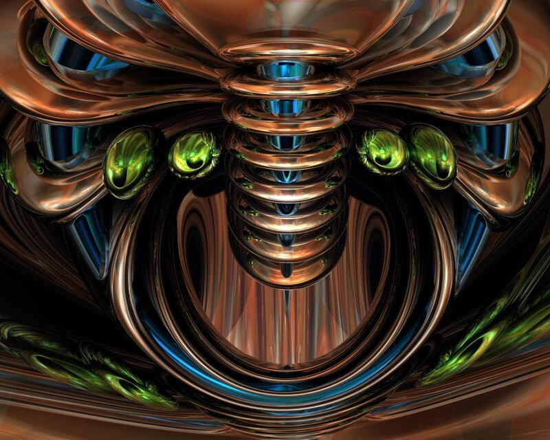 Abstract Metallic Sculpture — Brown