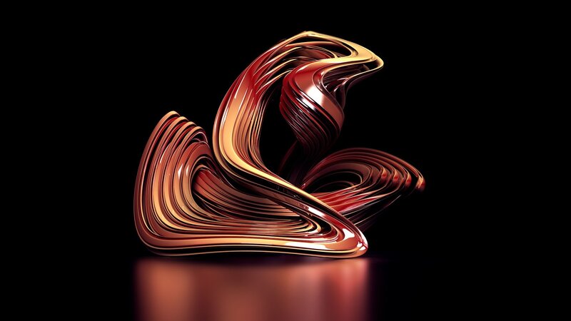 Abstract Metallic Sculpture — Gold, Dramatic