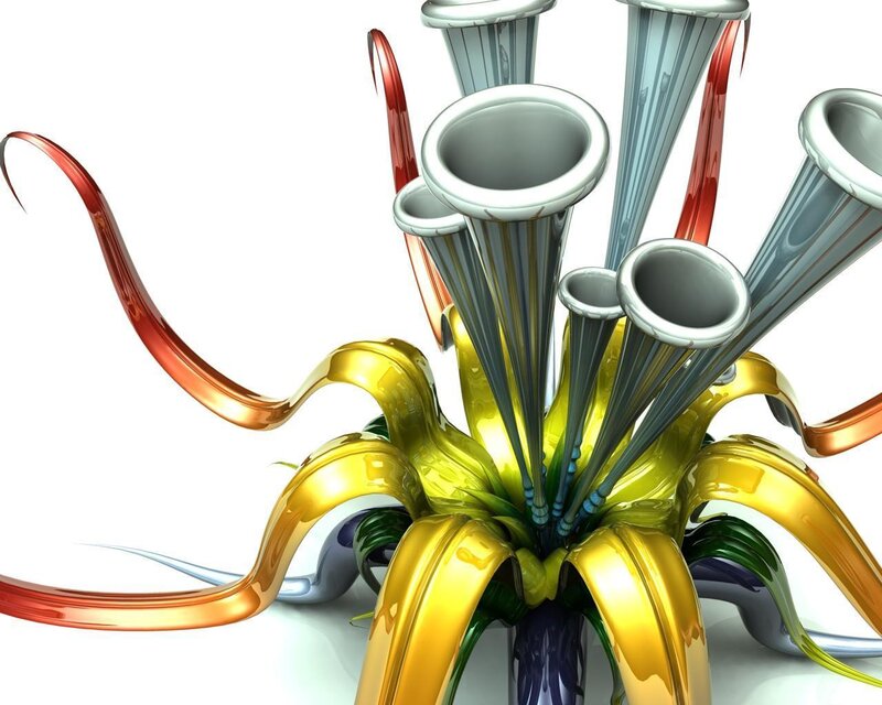 Abstract Metallic Sculpture — Gold, Futuristic