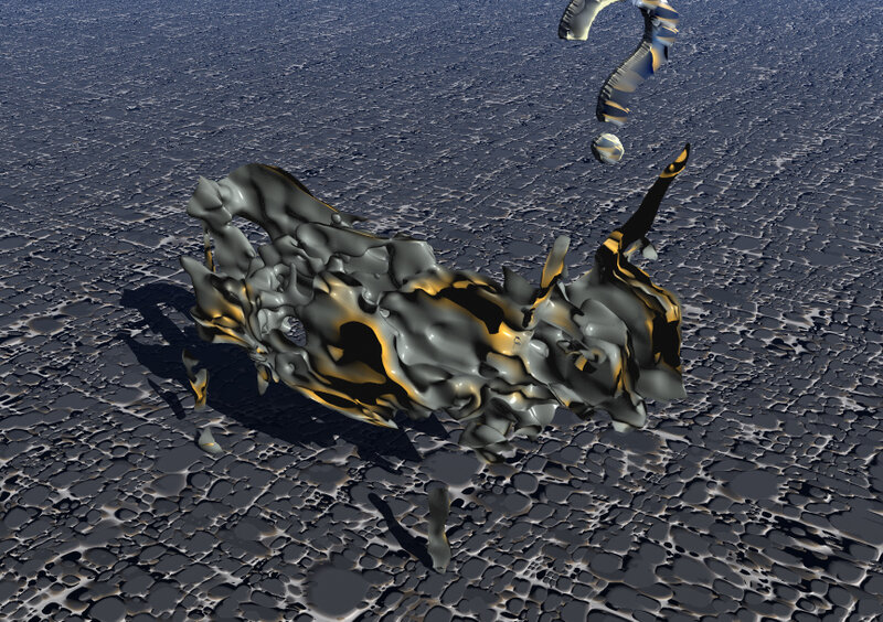 Abstract Metallic Sculpture — Gray, Mysterious
