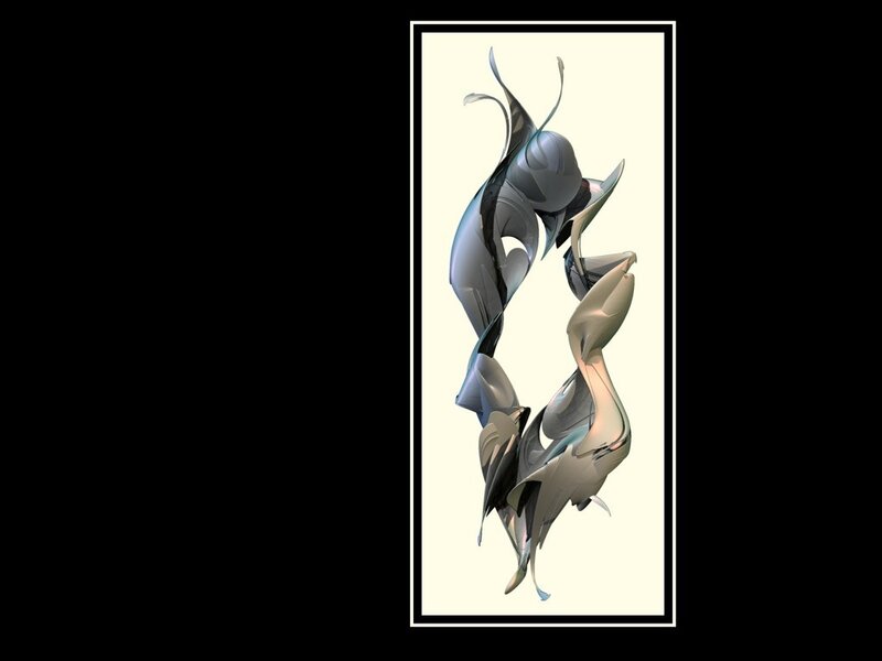 Abstract Metallic Sculpture — Gray, Serene