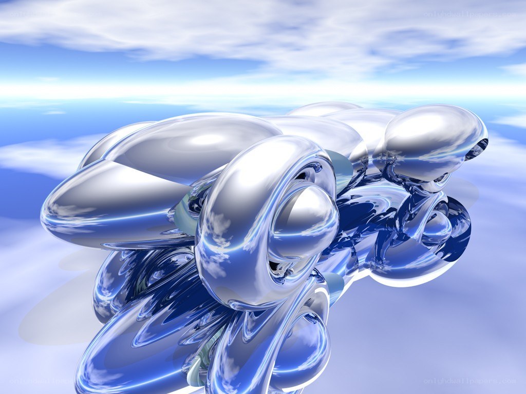 Abstract metallic sculpture in sky