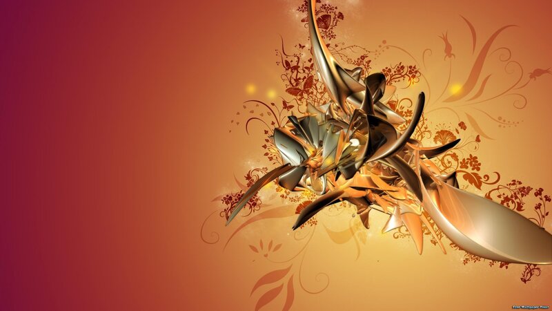 Abstract Metallic Sculpture — Orange, Dramatic