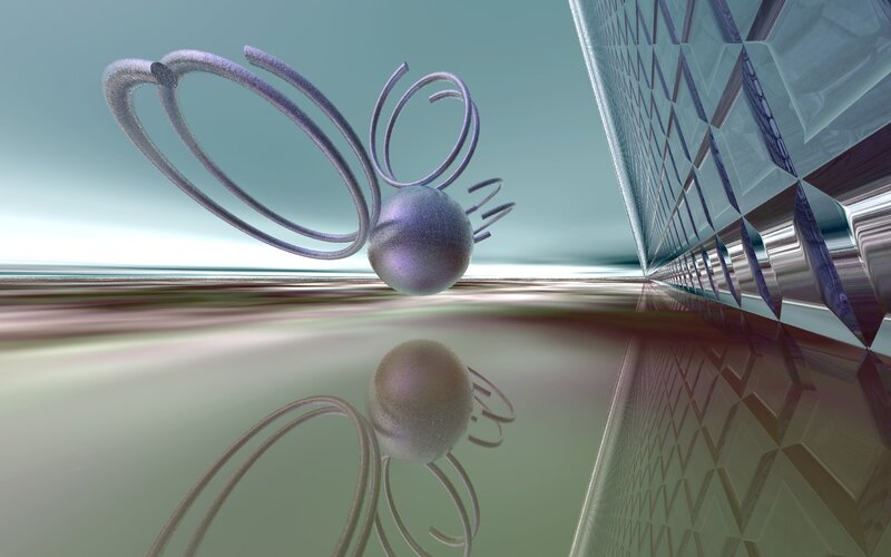 Abstract Metallic Sculpture — Silver, Serene