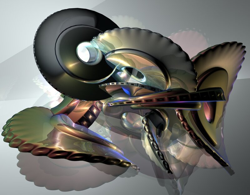 Abstract Metallic Sculpture — Silver, Surreal