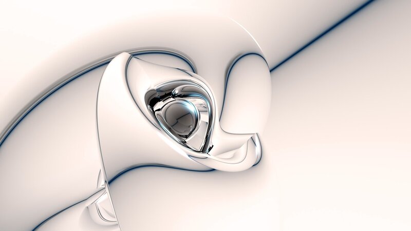 Abstract Metallic Sculpture — White, Serene, 3d Render
