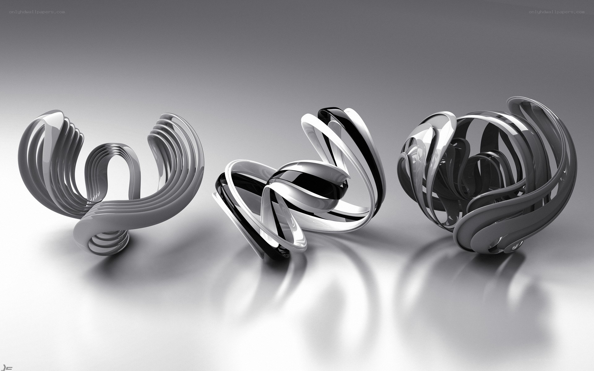 Abstract metallic sculptures