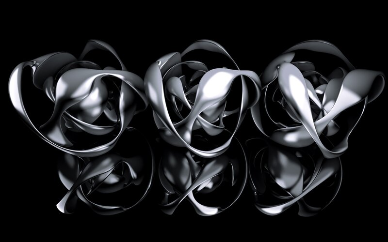 Abstract metallic sculptures