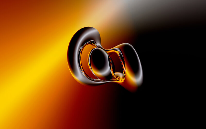 Abstract Metallic Shape — Orange