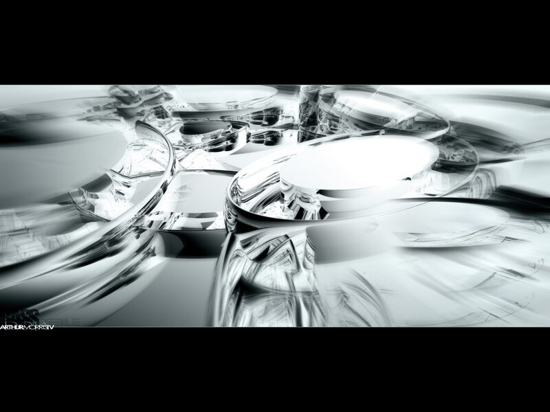Abstract Metallic Shapes — Black, Dramatic