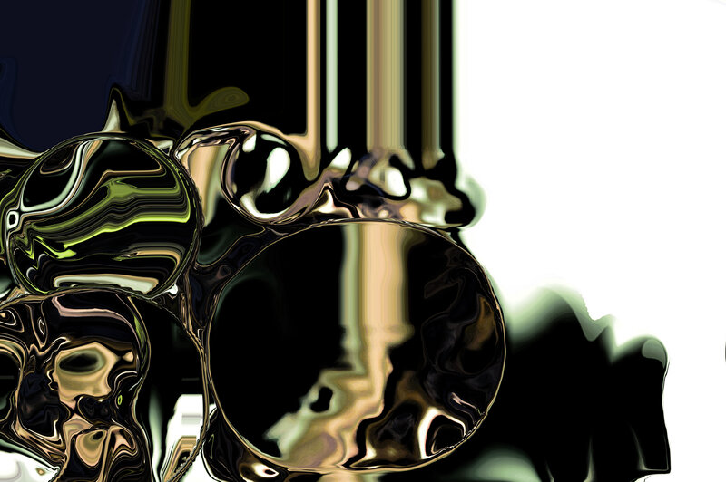 Abstract Metallic Shapes — Black