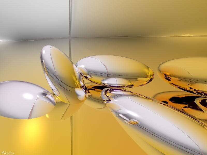 Abstract Metallic Shapes — Gold