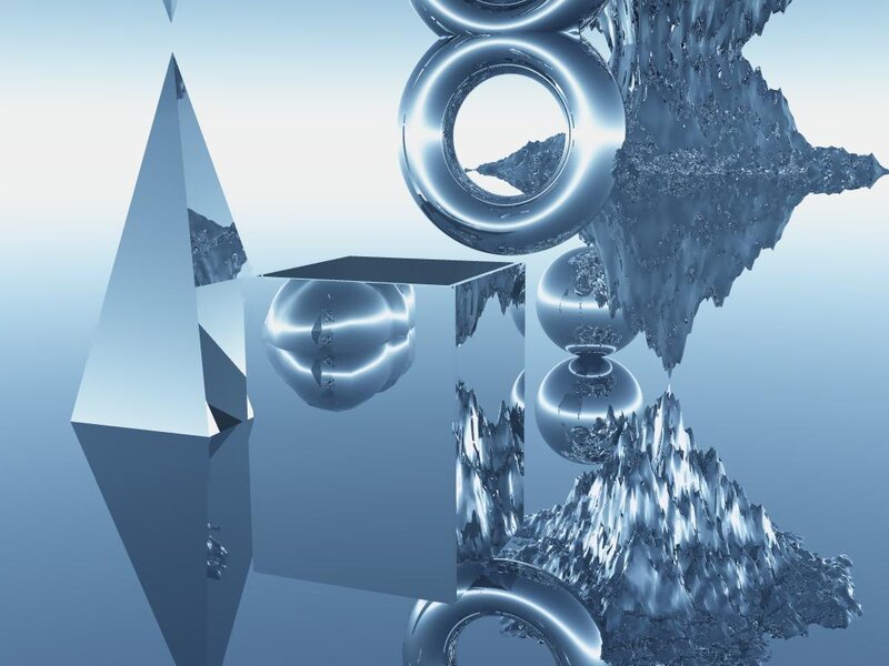 abstract metallic shapes