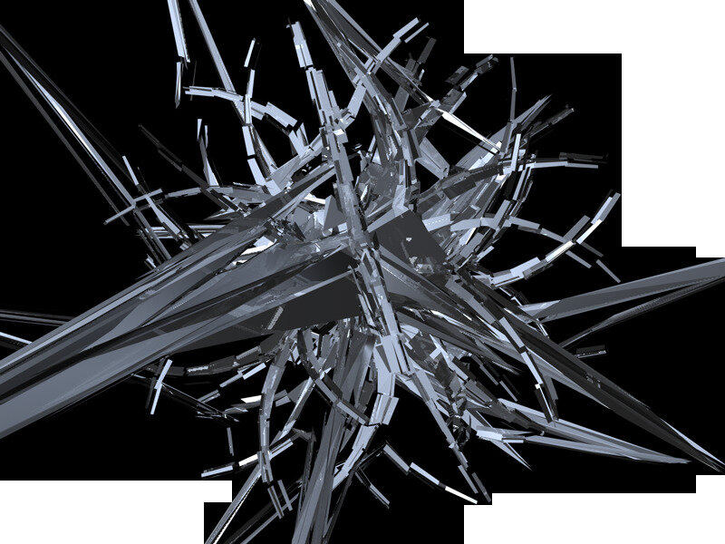 abstract metallic shard cluster
