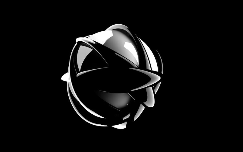 Abstract Metallic Sphere — Black, Minimalist, 3d Render