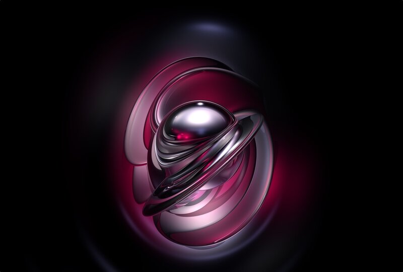 abstract metallic sphere design