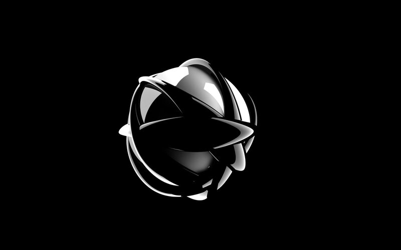 Abstract Metallic Sphere — White