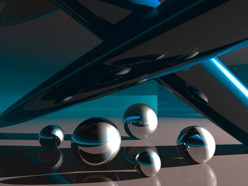 Abstract metallic spheres and structures