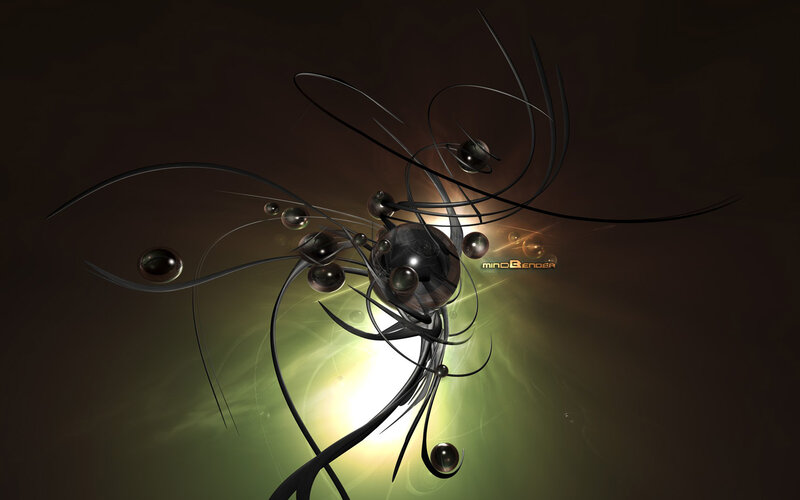 Abstract Metallic Spheres — Black, Dramatic