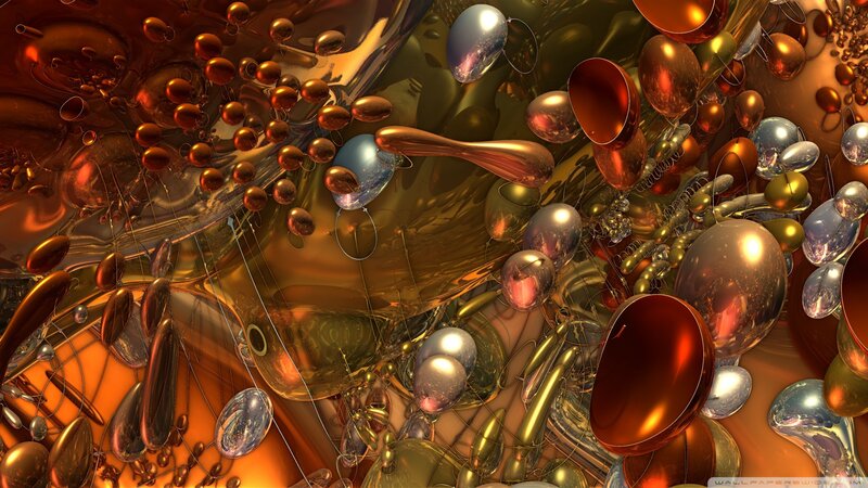 Abstract Metallic Spheres — Gold