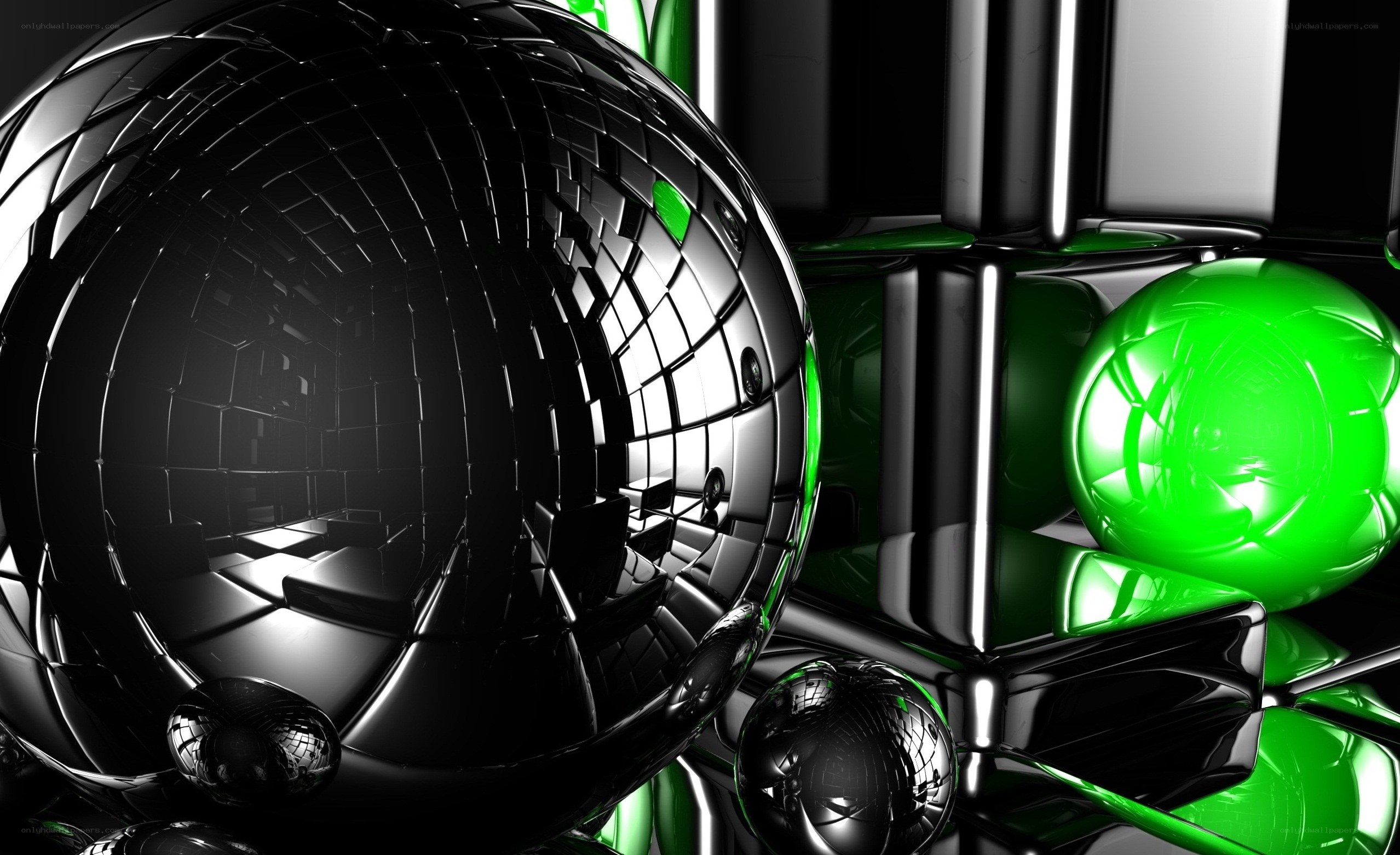 Abstract metallic spheres