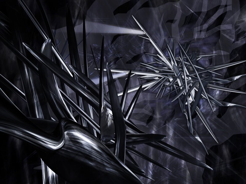 Abstract metallic spikes