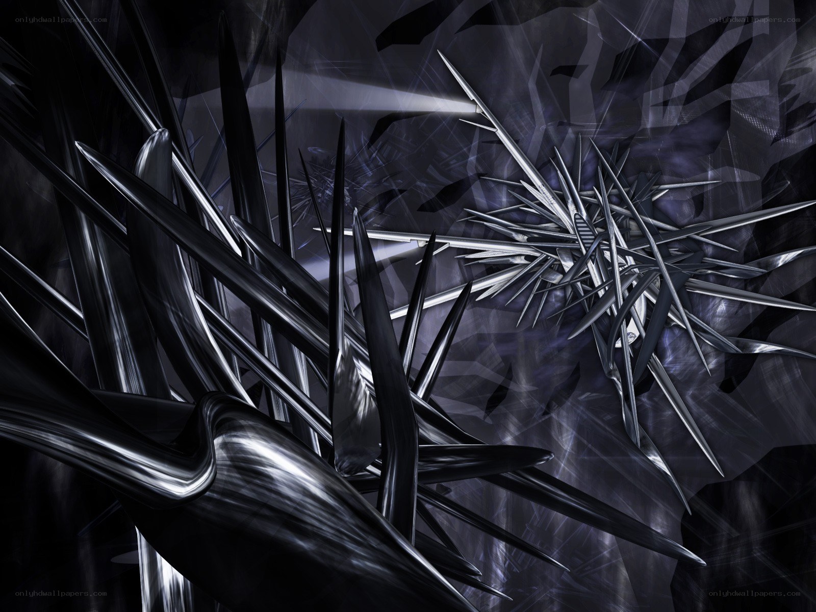 Abstract metallic spikes