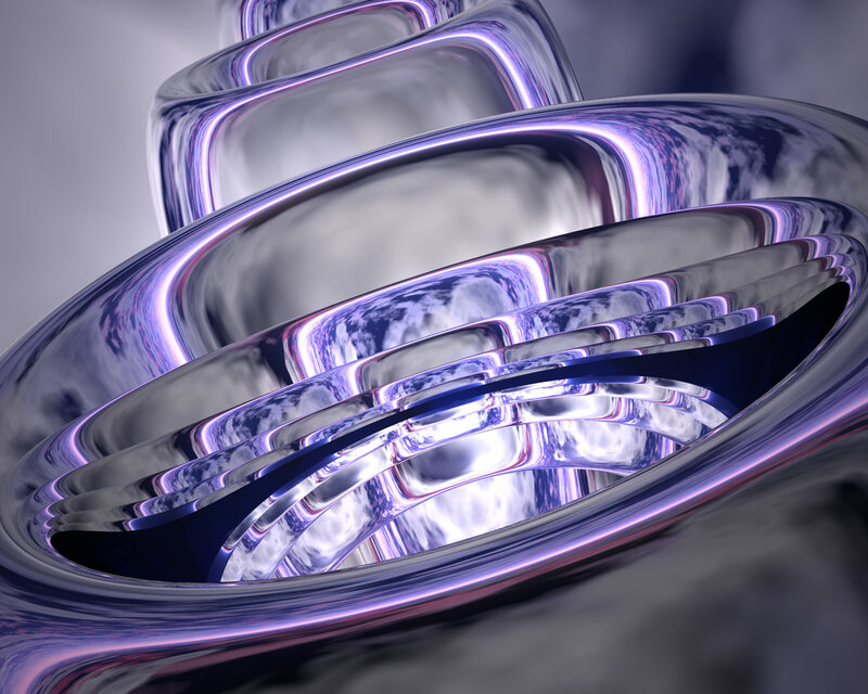 Abstract metallic spiral structure
