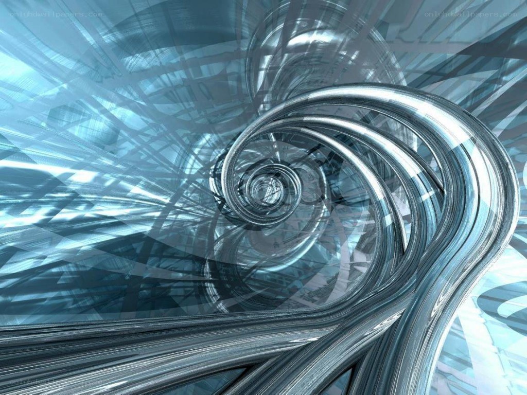 Abstract metallic spiral tunnel