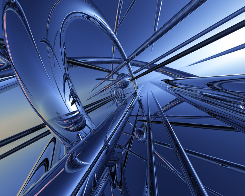 Abstract Metallic Structure — Blue