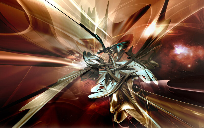 Abstract Metallic Structure — Brown