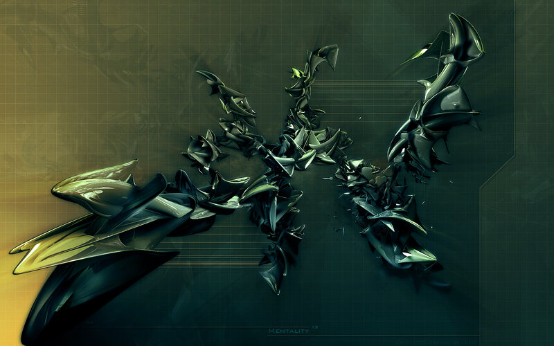 Abstract Metallic Structure — Green