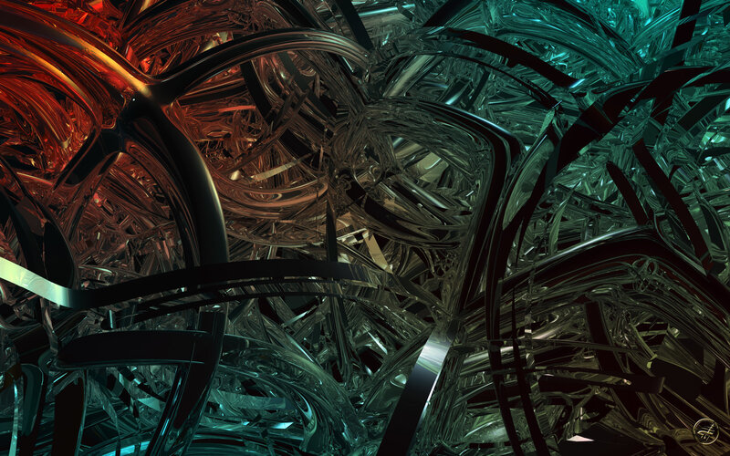 Abstract Metallic Structure — Red, Dramatic