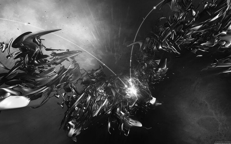 Abstract Metallic Structures — Black, Dramatic
