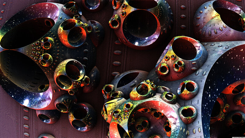 Abstract Metallic Structures — Red