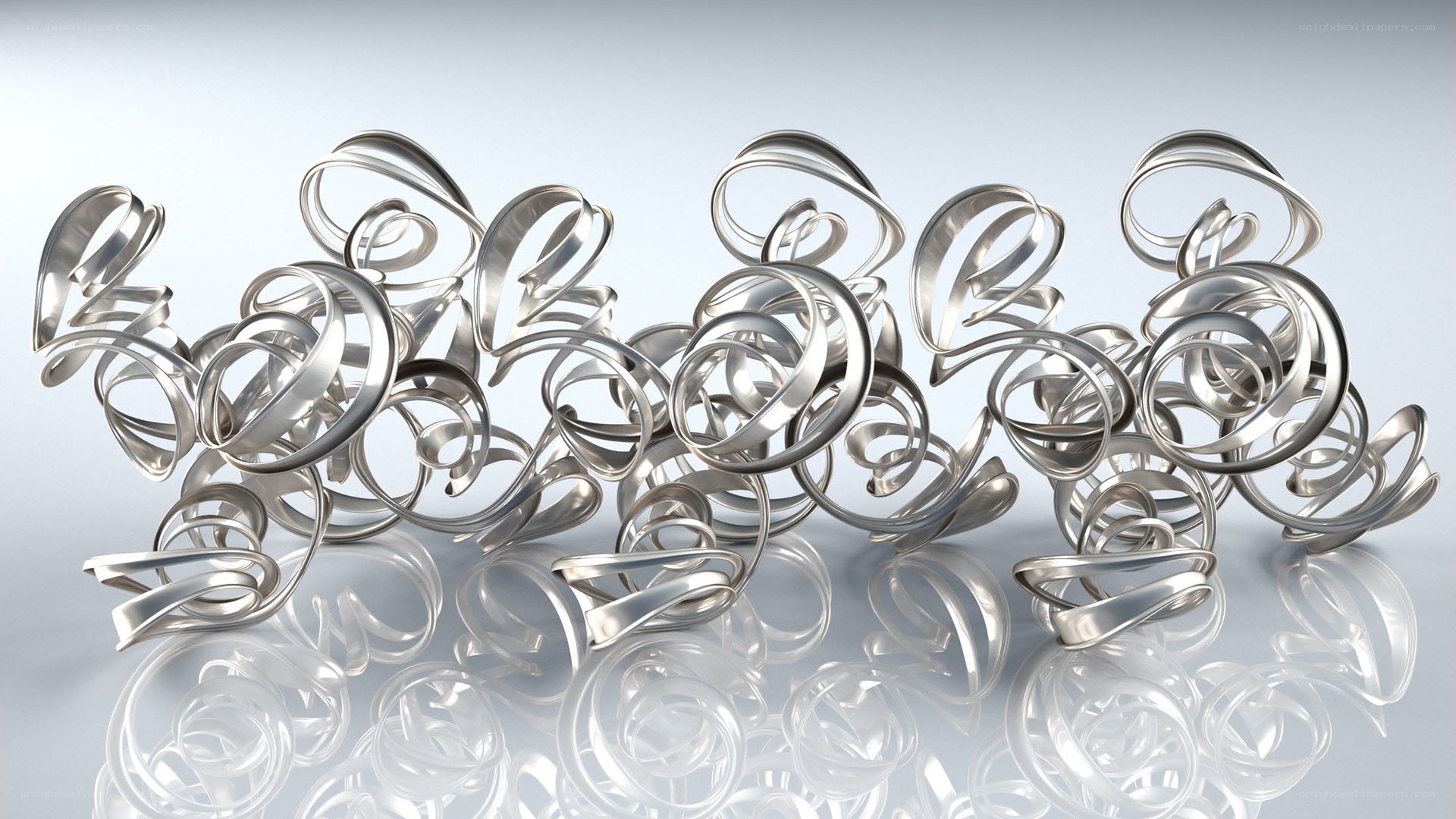 Abstract metallic swirl sculpture