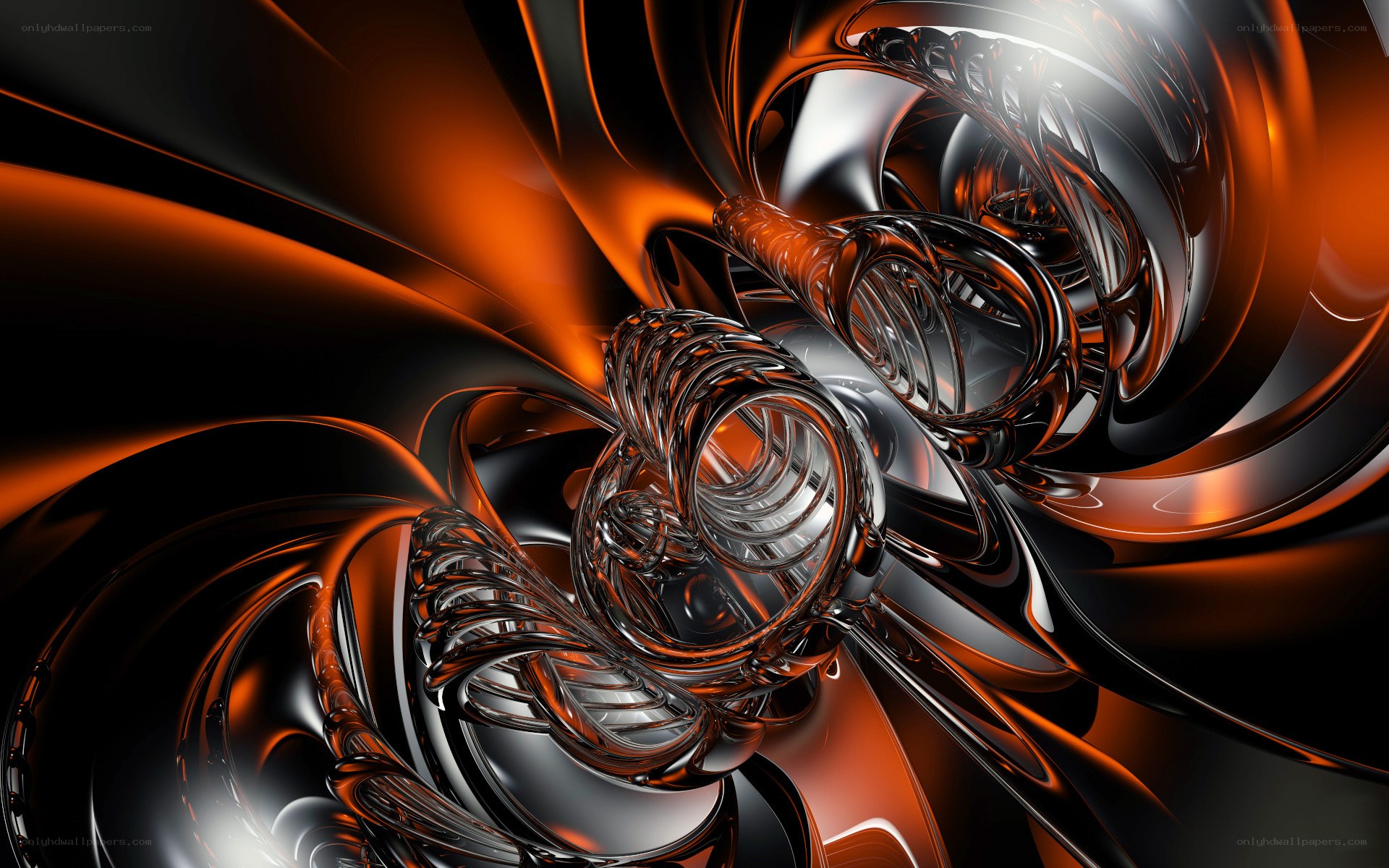 Abstract metallic swirls