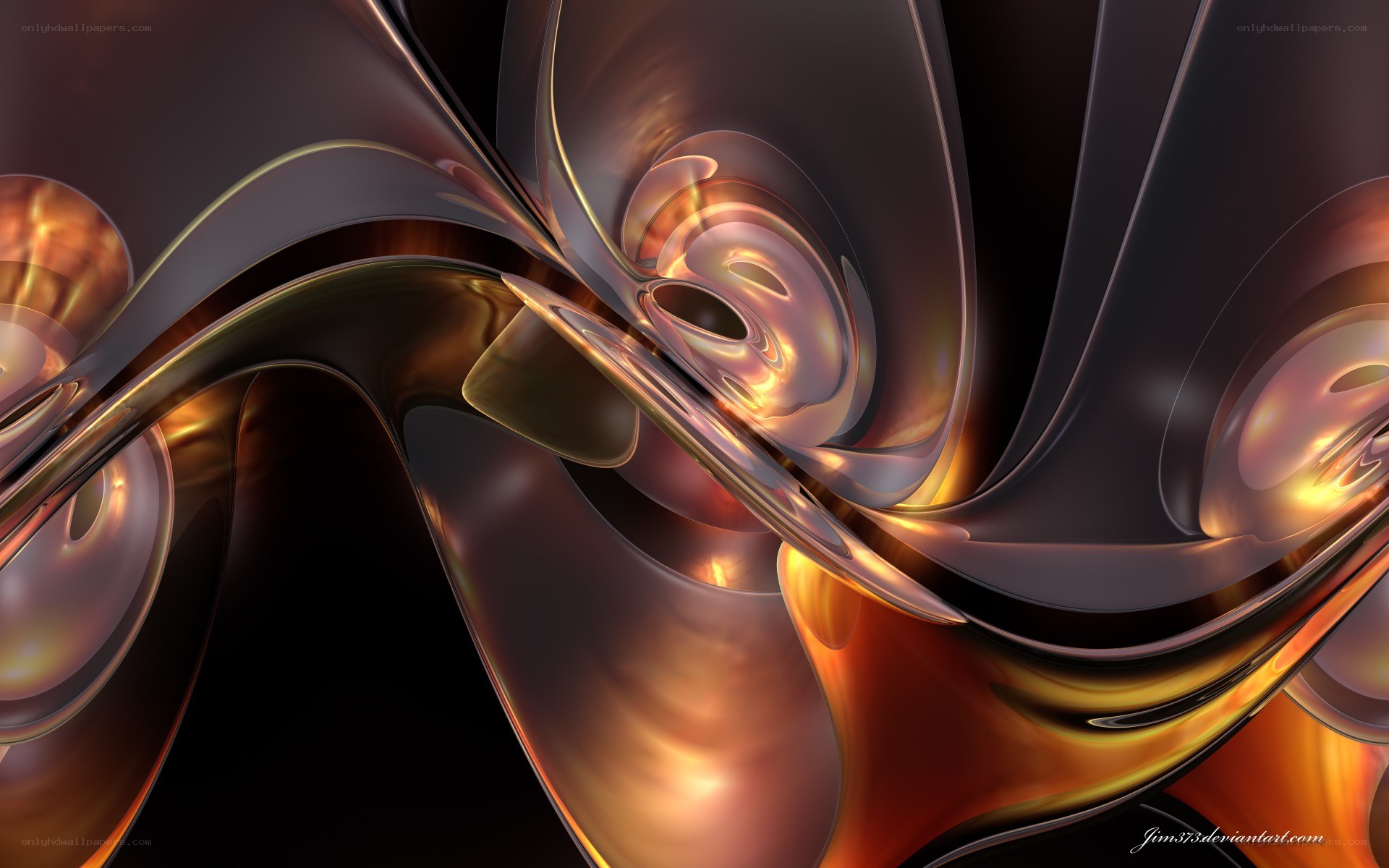 Abstract metallic swirls