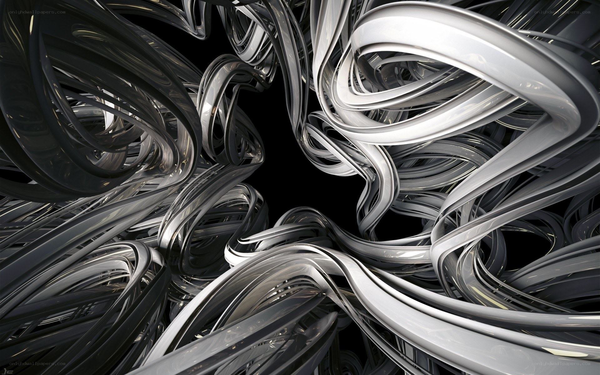 Abstract metallic swirls
