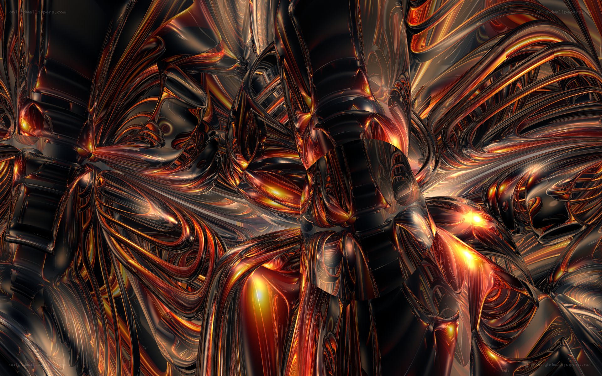 Abstract metallic swirls