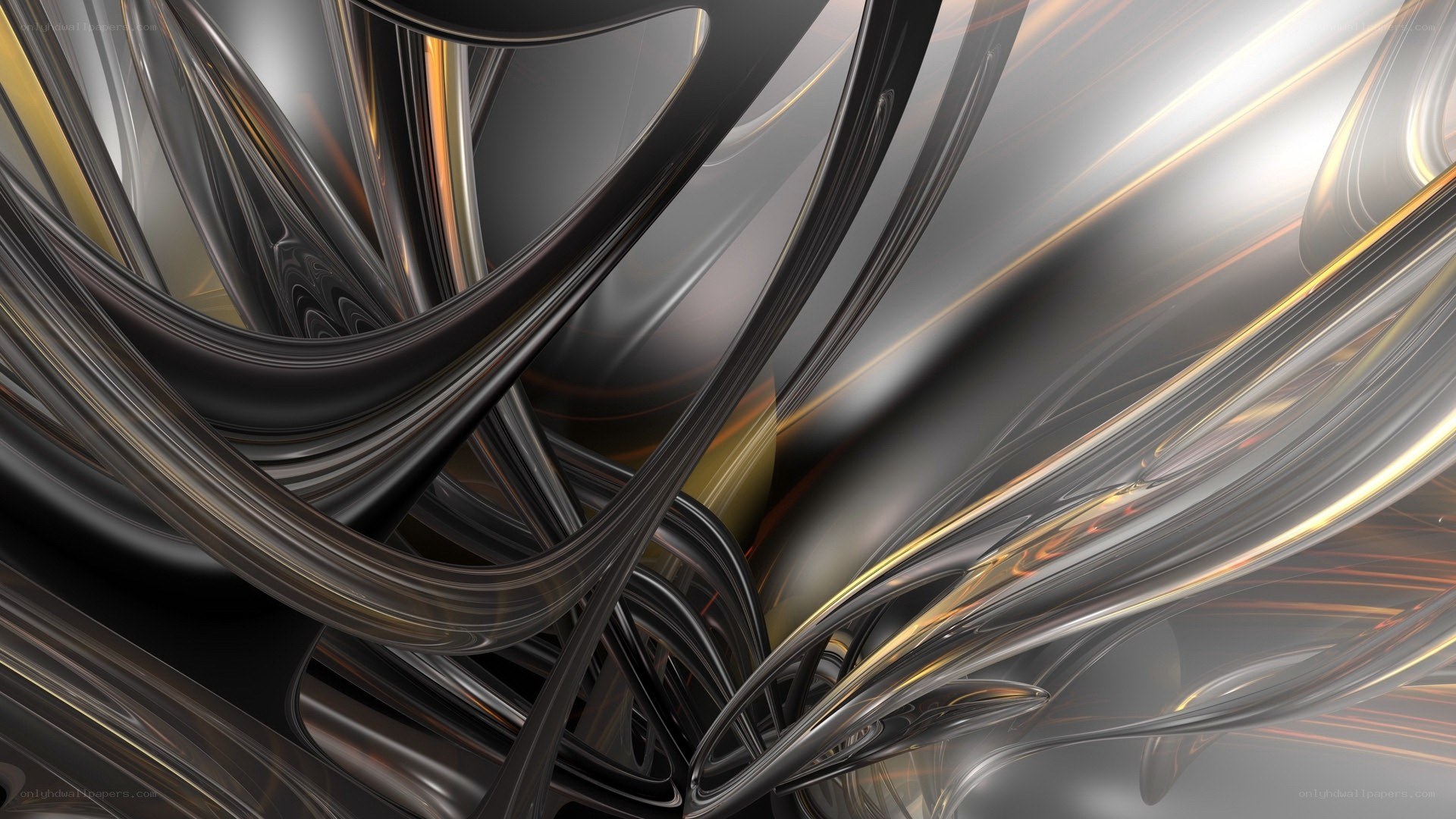 Abstract metallic swirls