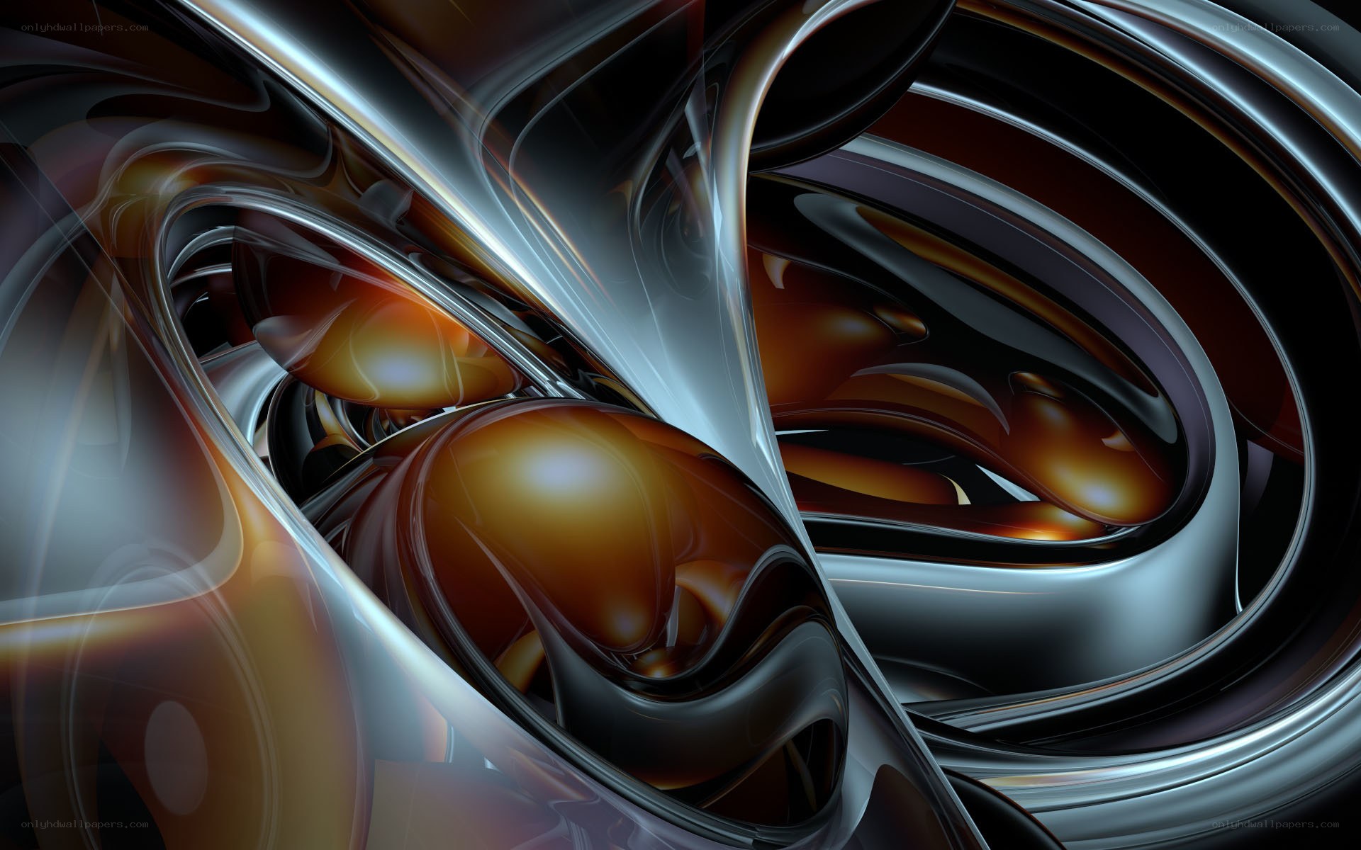 Abstract metallic swirls