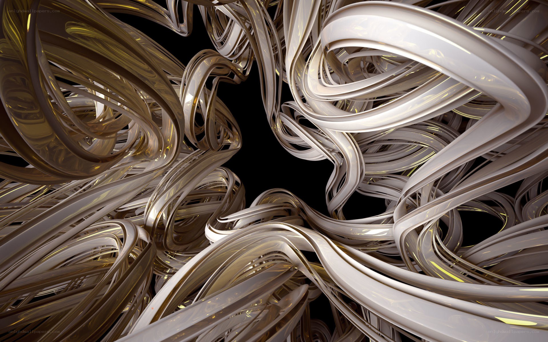 Abstract metallic swirls